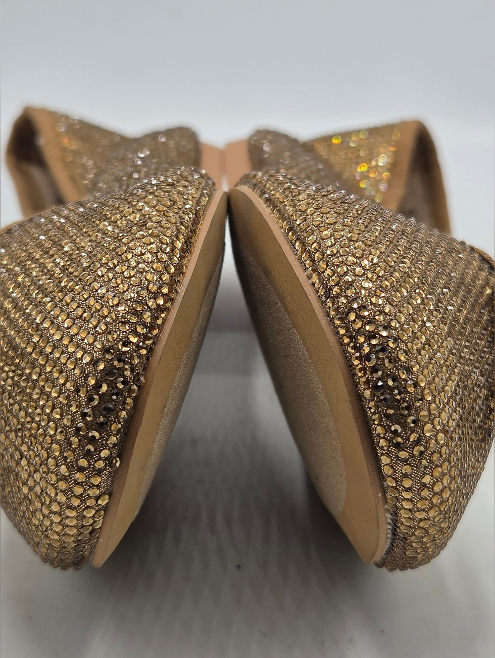Steve Madden Blossoms-R Gold Rhinestone Ballet Flats Sz 7.5M - Picture 9 of 14